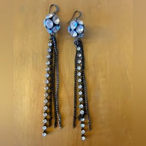 Crystal Rhinestone Dangle Earrings with Chains ⛓️